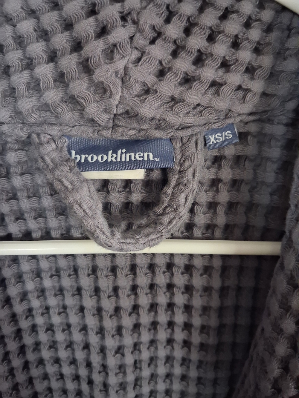 Brooklinen Gray Waffle Knit Robe With Belt XS/S